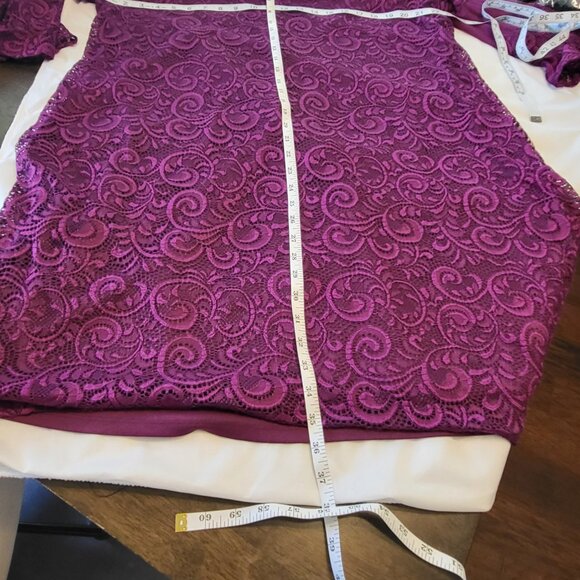 Lane Bryant Lace Bell Sleeve Dress Purple Womens Plus Size 18/20 Purple - Picture 12 of 13